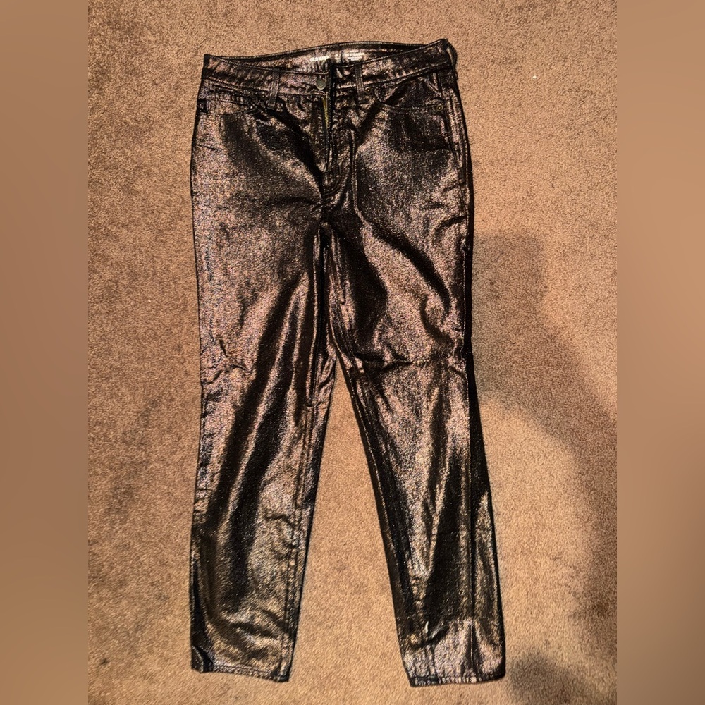 Old Navy OG Straight Metallic Black Pants